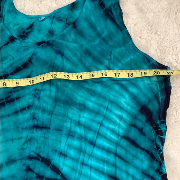 Green/ Black Tie Dye Sleeveless Midi Sundress - Picture 5 of 10